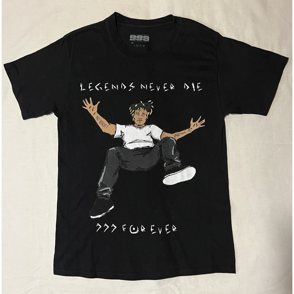 Juice WRLD Legends Never Die 999 Men's Black Medium Graphic T Shirt Rap Hip Hop